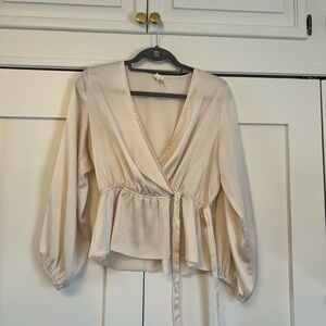 Cream Wrap Top